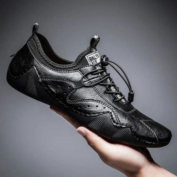 2023 Νέα δερμάτινα casual παπούτσια Ανδρικά πάνινα παπούτσια Επίπεδα άνετα ανδρικά χειροποίητα παπούτσια Πολυτελή μόδα Loafers Ανδρικά υποδήματα υψηλής ποιότητας