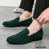 Μυθιστόρημα Σχεδιαστής Suede Green Brwon Μαύρες μύτες Γάμος Παπούτσια Οξφόρδης Ανδρικά casual loafers Επίσημα παπούτσια Zapatos Hombre