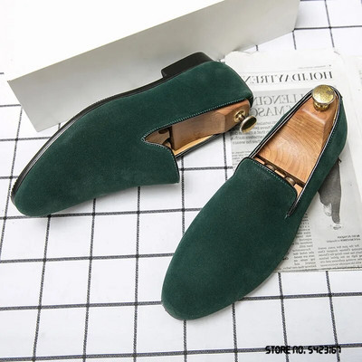 Μυθιστόρημα Σχεδιαστής Suede Green Brwon Μαύρες μύτες Γάμος Παπούτσια Οξφόρδης Ανδρικά casual loafers Επίσημα παπούτσια Zapatos Hombre