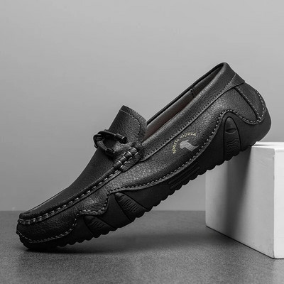 Odiniai laisvalaikio sportiniai batai vyrams Vasariniai batai vairavimui Patogūs slydimo ant mokasinų prekės ženklo prabangūs vyriški suknelių batai