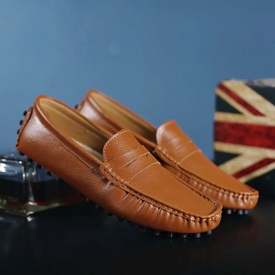Ανδρικά παπούτσια Loafers Split δερμάτινα μοκασίνια μόδας Υψηλής ποιότητας casual δερμάτινα παπούτσια Soft Flats Comfort Ανδρικά παπούτσια οδήγησης