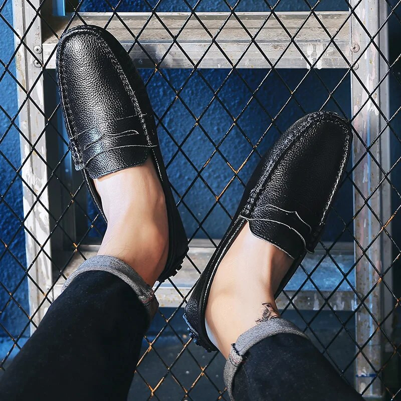 Ανδρικά παπούτσια Loafers Split δερμάτινα μοκασίνια μόδας Υψηλής ποιότητας casual δερμάτινα παπούτσια Soft Flats Comfort Ανδρικά παπούτσια οδήγησης