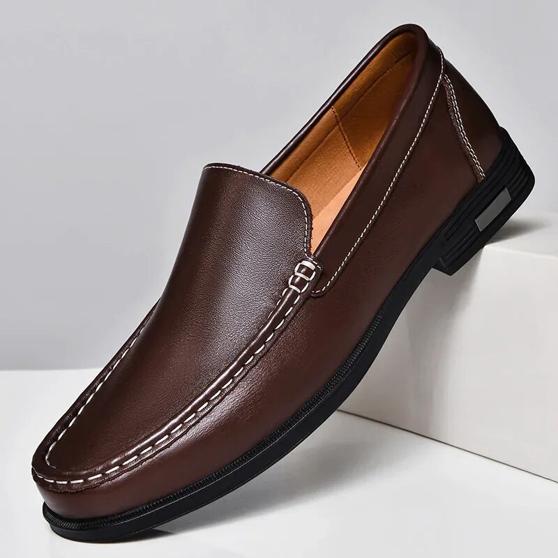  ανδρικά Loafers Slip on Business Casual δερμάτινα παπούτσια Classic μαλακά μοκασίνια αναπνεύσιμα ανδρικά flats Soft Driving παπούτσια