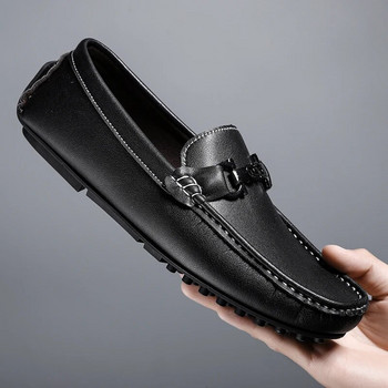Χειροποίηττινα ανδρικά παπούτσια casual μάρκας πολυτελείας 2023 Ανδρικά Loafers Μοκασίνια Άνετη αναπνεύσιμη ολίσθηση σε μαύρα παπούτσια οδήγησης
