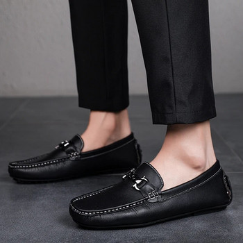 Ръчно изработени мъжки ежедневни обувки Луксозна марка 2023 Мъжки мокасини Мокасини Удобни дишащи черни обувки за шофиране