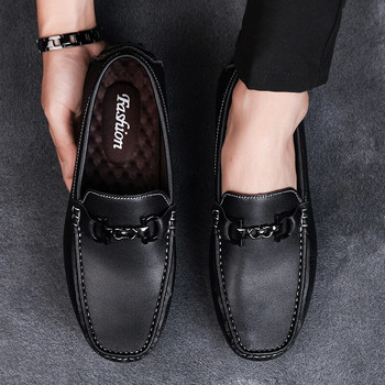Χειροποίηττινα ανδρικά παπούτσια casual μάρκας πολυτελείας 2023 Ανδρικά Loafers Μοκασίνια Άνετη αναπνεύσιμη ολίσθηση σε μαύρα παπούτσια οδήγησης