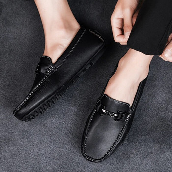 Ръчно изработени мъжки ежедневни обувки Луксозна марка 2023 Мъжки мокасини Мокасини Удобни дишащи черни обувки за шофиране