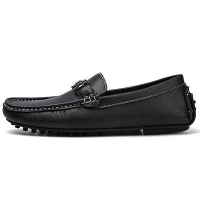 Rankų darbo vyriški laisvalaikio batai Prabangūs prekės ženklo 2023 Vyriški Loafers Mocasins Patogūs kvėpuojantys slydimo juodi vairavimo batai