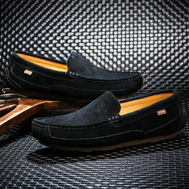 Μόδα ανδρικά σουέτ δερμάτινα παπούτσια casual ιταλικά μαλακά ανδρικά loafers Χειροποίητα μοκασίνια αναπνεύσιμα παπούτσια οδήγησης σε σκάφος flats