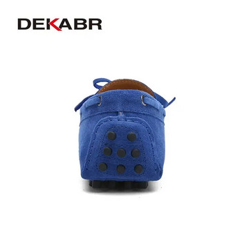 DEKABR Brand Big Size Cow Suede Leather Men Flats 2023 Нови мъжки ежедневни обувки Висококачествени мъжки мокасини Мокасини Обувки за шофиране