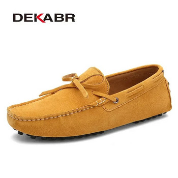 DEKABR Brand Big Size Cow Suede Leather Men Flats 2023 Нови мъжки ежедневни обувки Висококачествени мъжки мокасини Мокасини Обувки за шофиране