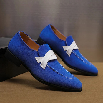 Νέα μόδα Ανδρικά μπλε σουέτ λουστρίνι λουστρίνι Oxfords Επίσημα Παπούτσια Γάμου Γάμου Επιστροφή στο σπίτι Διαμερίσματα Sapato Social Masculino