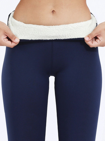 Кадифени зимни леггинси Дамски едноцветни плътни панталони