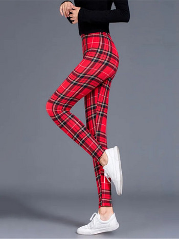 Карирани клинове Дамски секси панталони Push Up клинове Модни фитнес леггинси Спортни панталони с висока талия