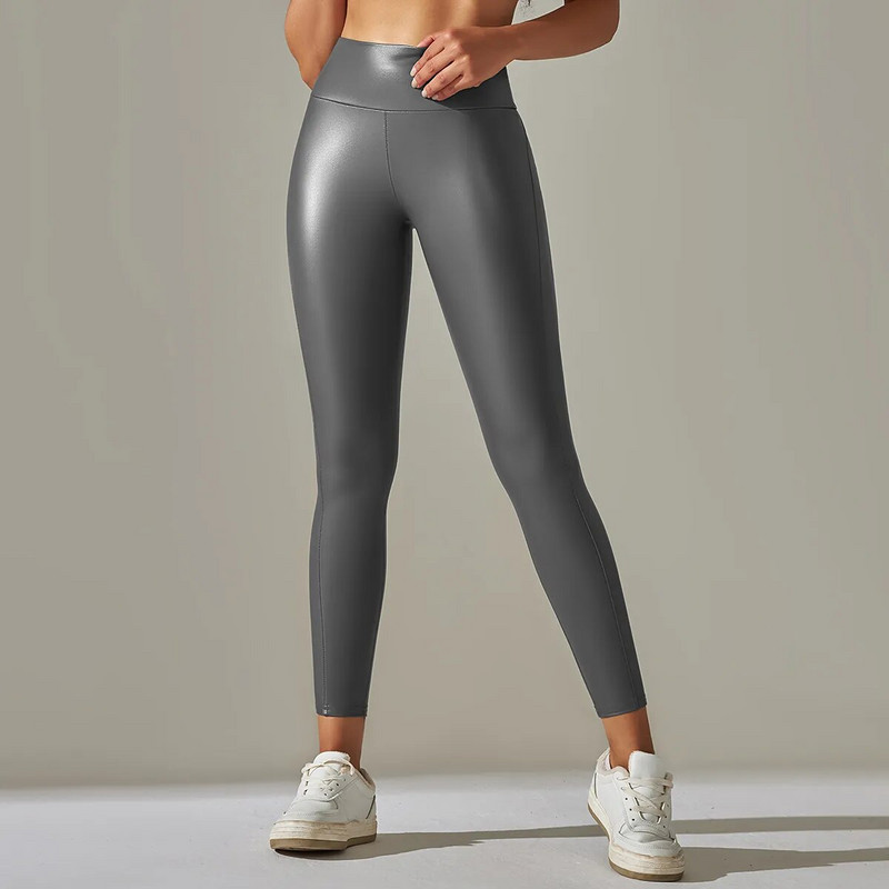 Rooftrelle New Butt Lift PU odiniai antblauzdžiai Daugiaspalvės kelnės Moteriškos aukšto juosmens elastingos antblauzdžiai Kelnės Seksualūs aptempti antblauzdžiai