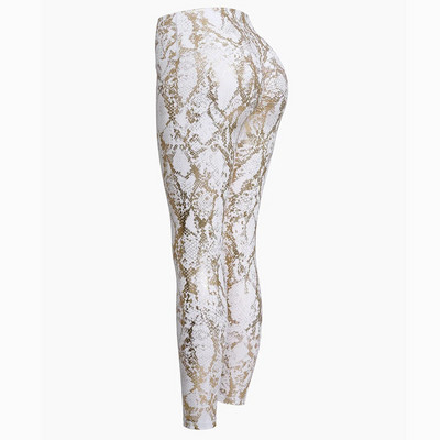 Snake printed παντελόνι γιόγκα επιχρυσωμένο Stretch γλουτοί Σέξι casual στενό παντελόνι για γυναίκες ψηλόμεσο ελαστικό γυμναστήριο Sporty κολάν