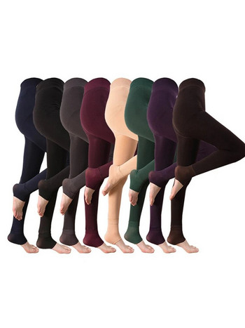 Зимни клинове за плетене Кадифени ежедневни клинове Нов висок еластичен удебелен дамски топъл черен панталон Тесни панталони за жени