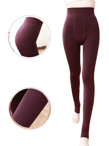 Зимни клинове за плетене Кадифени ежедневни клинове Нов висок еластичен удебелен дамски топъл черен панталон Тесни панталони за жени