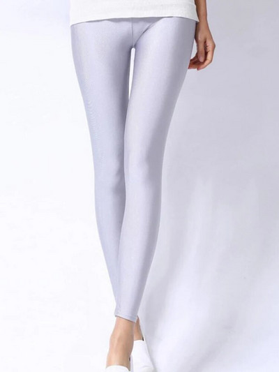 CUHAKCI naiste läikivad püksid säärised kuumalt müüdavad säärised ühevärvilised fluorestseeruv spandex elastsus vabaaja püksid läikivad säärised