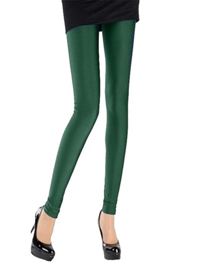 CUHAKCI naiste läikivad püksid säärised kuumalt müüdavad säärised ühevärvilised fluorestseeruv spandex elastsus vabaaja püksid läikivad säärised