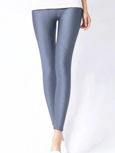 CUHAKCI naiste läikivad püksid säärised kuumalt müüdavad säärised ühevärvilised fluorestseeruv spandex elastsus vabaaja püksid läikivad säärised