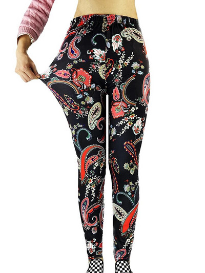 CUHAKCI Mood Naiste säärised Kaunid Lehed Lilleprinter Kõrge vöökohaga jeggings Stretch Pant Seksikas kuum allahindlus Rõivad Mujer