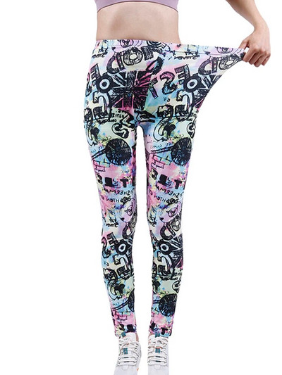 CUHAKCI Mood Naiste säärised Kaunid Lehed Lilleprinter Kõrge vöökohaga jeggings Stretch Pant Seksikas kuum allahindlus Rõivad Mujer
