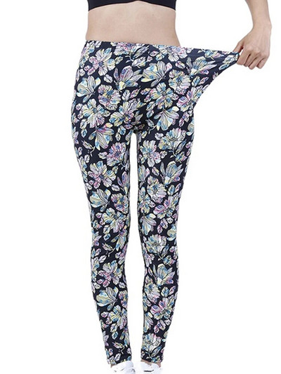 CUHAKCI Mood Naiste säärised Kaunid Lehed Lilleprinter Kõrge vöökohaga jeggings Stretch Pant Seksikas kuum allahindlus Rõivad Mujer