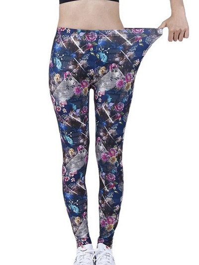 CUHAKCI Mood Naiste säärised Kaunid Lehed Lilleprinter Kõrge vöökohaga jeggings Stretch Pant Seksikas kuum allahindlus Rõivad Mujer