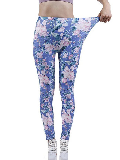 CUHAKCI Mood Naiste säärised Kaunid Lehed Lilleprinter Kõrge vöökohaga jeggings Stretch Pant Seksikas kuum allahindlus Rõivad Mujer