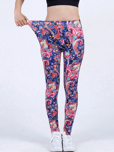 CUHAKCI Mood Naiste säärised Kaunid Lehed Lilleprinter Kõrge vöökohaga jeggings Stretch Pant Seksikas kuum allahindlus Rõivad Mujer