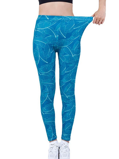 CUHAKCI Mood Naiste säärised Kaunid Lehed Lilleprinter Kõrge vöökohaga jeggings Stretch Pant Seksikas kuum allahindlus Rõivad Mujer