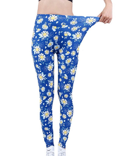 CUHAKCI Mood Naiste säärised Kaunid Lehed Lilleprinter Kõrge vöökohaga jeggings Stretch Pant Seksikas kuum allahindlus Rõivad Mujer