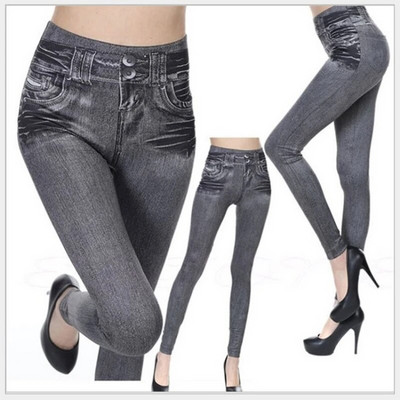 S-5XL Sexy Seamless Leggings Women Lined Spring Autumn Print Jeans Sportwear Slim Jeggings  Woman Fitness Stretchy Black Pants
