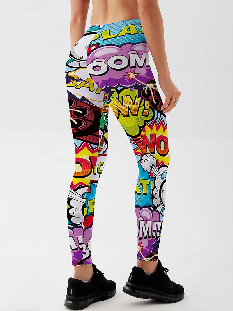 3D apdrukas legingi Push Up Leggins Sports Sieviešu Fitness Skriešanas Bikses Karikatūra Komiksu Spēles Stili Meiteņu Leggins