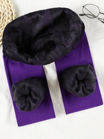 Χοντρό βελούδινο χειμερινό κολάν Γυναικείο Skinny Stretch Ζεστό ψηλόμεσο μονόχρωμο