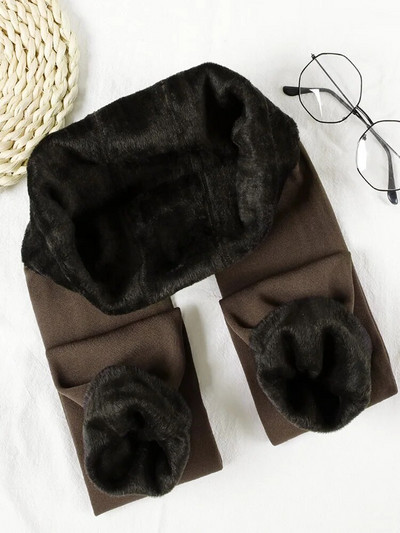 Χοντρό βελούδινο χειμερινό κολάν Γυναικείο Skinny Stretch Ζεστό ψηλόμεσο μονόχρωμο