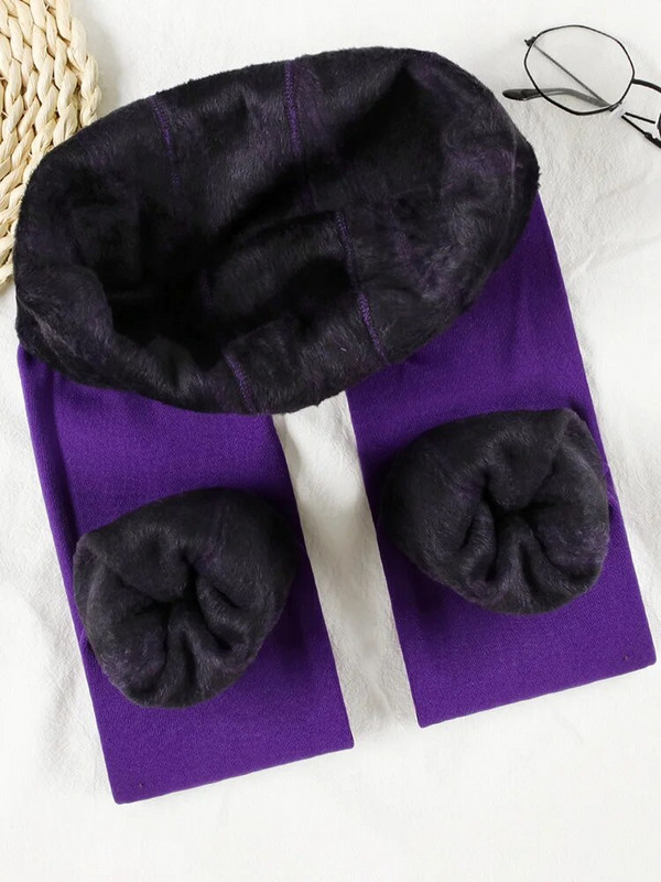 Χοντρό βελούδινο χειμερινό κολάν Γυναικείο Skinny Stretch Ζεστό ψηλόμεσο μονόχρωμο