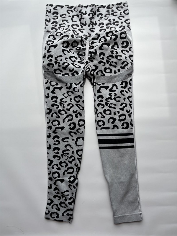 Ženske leopard bešavne hlače za jogu visokog struka koji podižu bokove Hlače za fitness u boji breskve boje meda Odijelo za jogu Uske sportske hlače za trčanje