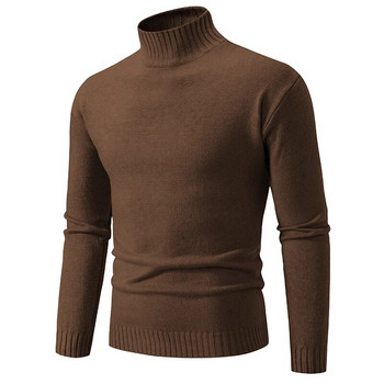 Φθινοπωρινά χειμερινά ανδρικά πουλόβερ με λαιμόκοψη Πλεκτό πουλόβερ μονόχρωμο Πουλόβερ πουλόβερ μόδας με λεπτή εφαρμογή Ανδρικά ρούχα casual 2023