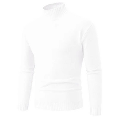 Sügistalvine meeste kaelusega pulloverid Kootud kampsun ühevärviline Slim Fit Moodne pullover kampsun Meeste vabaajarõivad 2023