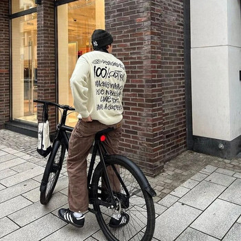 Ανδρικό πουλόβερ Χειμερινά γράμματα γραφικό πουλόβερ Harajuku Casual χαλαρό βαμβακερό πουλόβερ Streetwear Γυναικείο Πλεκτό πουλόβερ χιπ χοπ Unisex