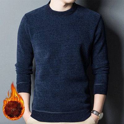 Muške zimske majice s toplim donjim dijelom Modno termo donje rublje Jesenske muške majice dugih rukava Ležerne plus debele majice s O izrezom