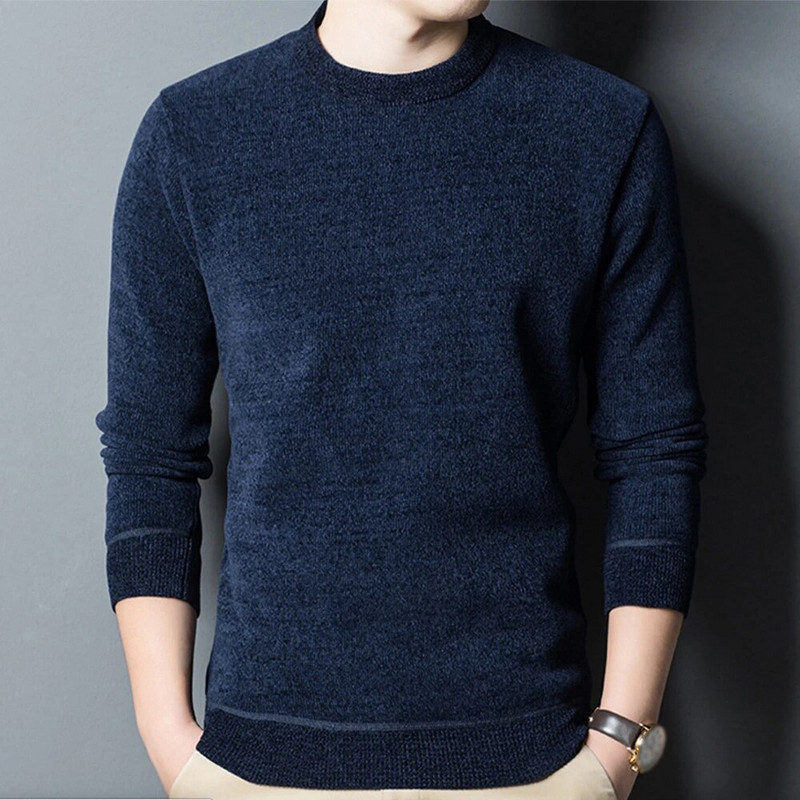 Muške zimske majice s toplim donjim dijelom Modno termo donje rublje Jesenske muške majice dugih rukava Ležerne plus debele majice s O izrezom