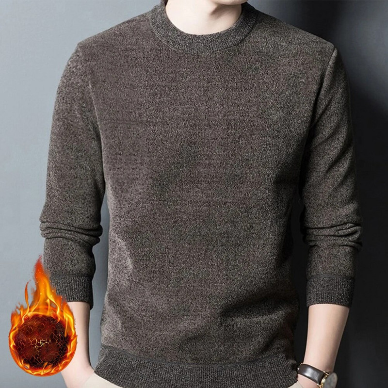 Muške zimske majice s toplim donjim dijelom Modno termo donje rublje Jesenske muške majice dugih rukava Ležerne plus debele majice s O izrezom