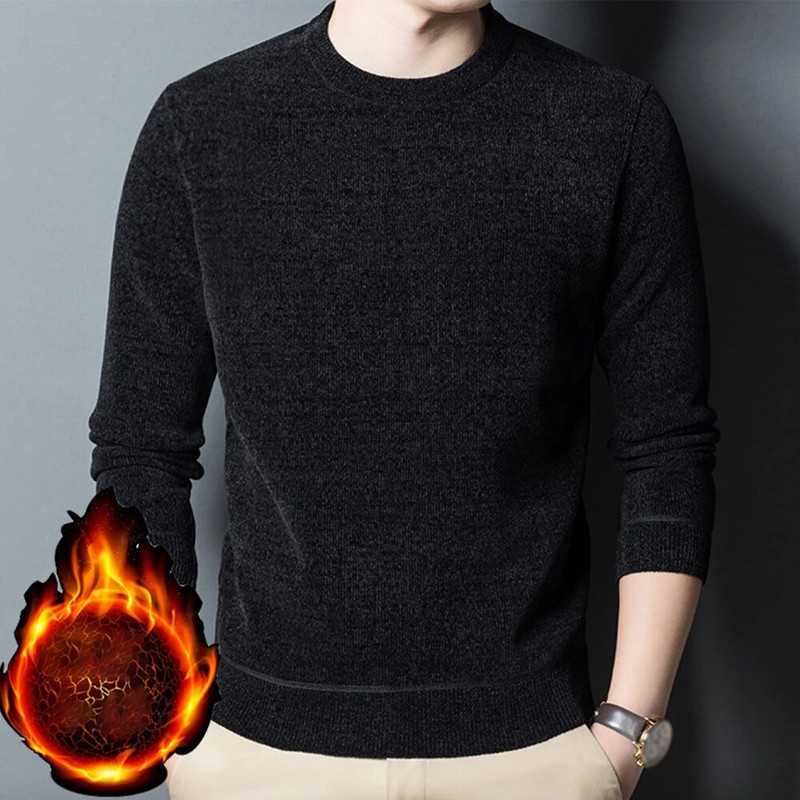 Muške zimske majice s toplim donjim dijelom Modno termo donje rublje Jesenske muške majice dugih rukava Ležerne plus debele majice s O izrezom