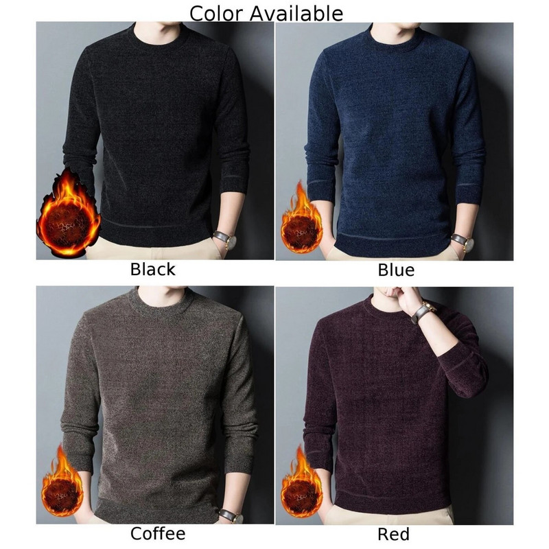 Muške zimske majice s toplim donjim dijelom Modno termo donje rublje Jesenske muške majice dugih rukava Ležerne plus debele majice s O izrezom