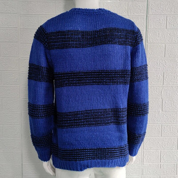 Мъжки есенен и зимен вълнен пуловер Пуловер с кръгло деколте Долна риза Съвпадащи цветове Всички съвпадащи извънгабаритни зимни палта Мъжки