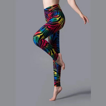 CUHAKCI Клинове с висока талия с животински щампи Меки еластични дамски секси панталони тип молив Спортни фитнес йога клинове S-2XL