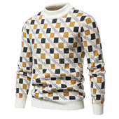 Trend Ανδρικό πουλόβερ απομίμησης βιζόν Μαλακό και άνετο Μόδα ζεστό πλεκτό πουλόβερ Ανδρικά ρούχα